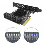 Адаптер SATA PCI e, 6 портов, SATA 3,0-PCI Express x4